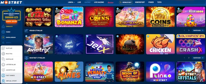 Slots Mostbet kazinosi