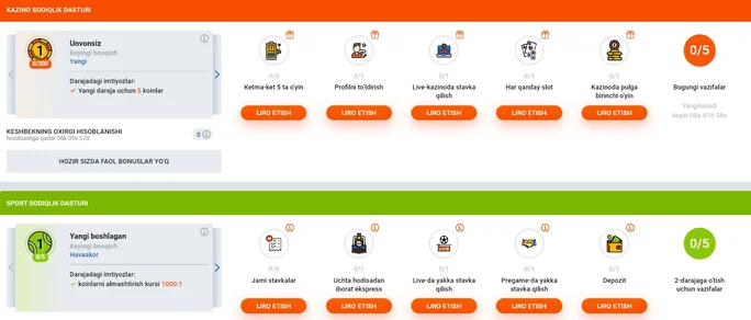 Sodiqlik dasturi Mostbet uz com